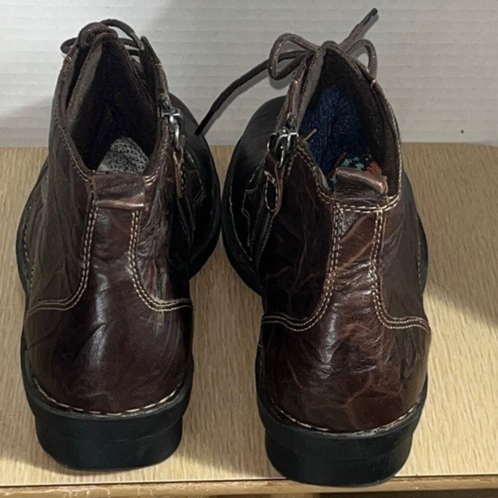Clarks Women's Nikki North Brown Textured Leather Lace-Up Ankle Boots 10 - Picture 4 of 8